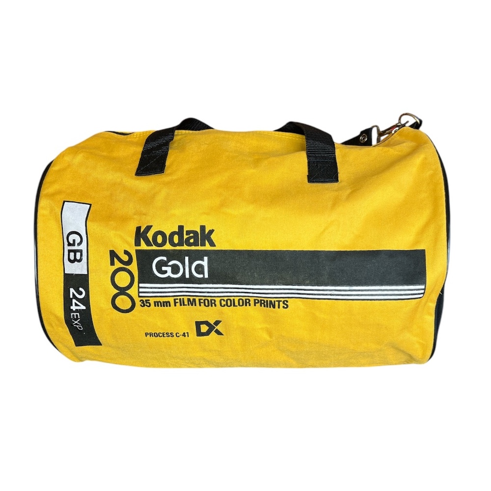 Vintage 80's/90's Kodak Gold Colour Film Photography Duffle Barrel Bag